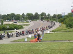 36. Line of bikes going on ride